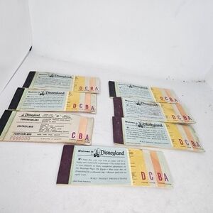 Vintage Disneyland Rare Ticket Books All Missing Some Coupons Souvenir Ephemera.